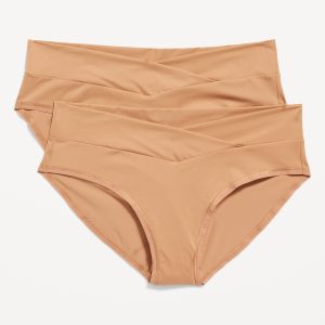 Maternity Low-Rise No-Show Bikini Underwear 2-Pack