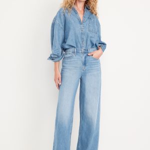 High-Waisted Baggy Wide-Leg Jeans