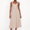Fit & Flare Sleeveless Linen-Blend Midi Dress