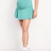 Maternity Rollover-Waist Ruffle PowerSoft Skort