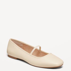 Mary Jane Square-Toe Ballet Flats