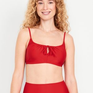 Matte Ruched Bikini Swim Top