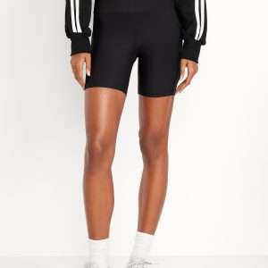 High-Waisted PowerSoft Pocket Biker Shorts -- 6-inch inseam