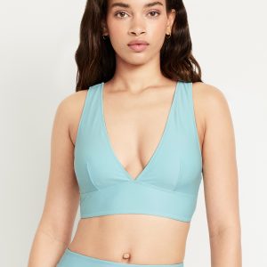 Matte Longline Bikini Swim Top