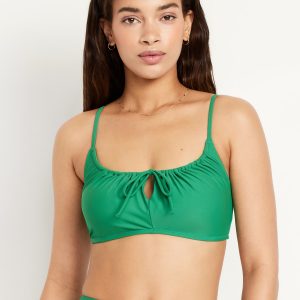 Matte Ruched Bikini Swim Top