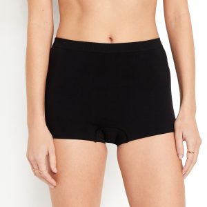 Mid-Rise Seamless Ribbed Boyshort Underwear