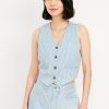 Button-Front Jean Vest