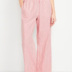 High-Waisted Poplin Pajama Pant