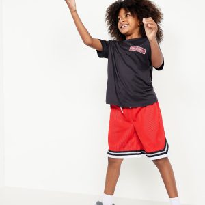 Knee Length Mesh Basketball Shorts for Boys