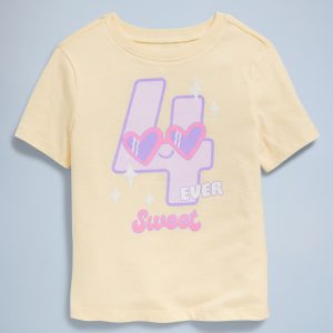 Birthday Graphic T-Shirt for Toddler Girls