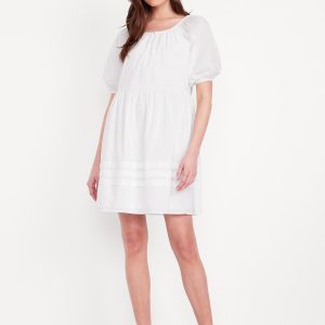 Pleated Mini Swing Dress