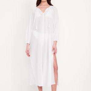 Long-Sleeve Gauze Kaftan