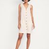 Sleeveless Button-Front Mini Dress