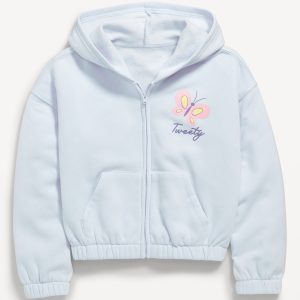 Graphic Fleece Zip-Front Hoodie for Girls