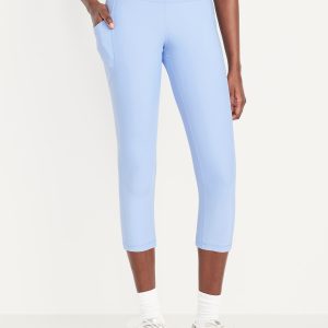 High-Waisted PowerSoft Crop Pocket Leggings