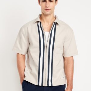 Full-Zip Moto Shirt