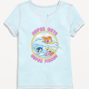 The Powerpuff Girls™ Fitted Ribbed Graphic T-Shirt for Girls