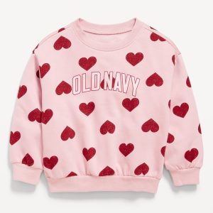 Printed Long-Sleeve Logo-Graphic Sweatshirt for Toddler Girls