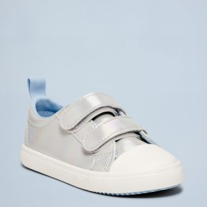 Metallic Double Secure-Strap Sneakers for Toddler Girls