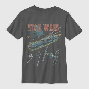 Star Wars Vintage Space Battle Gender-Neutral Graphic T-Shirt for Kids