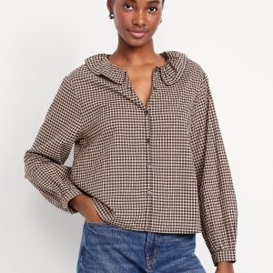 Button-Down Ruffle Shirt