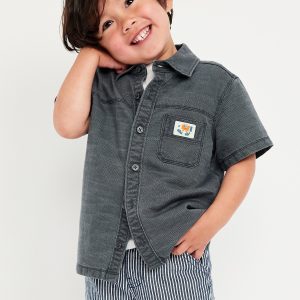 Short-Sleeve Utility Pocket Shirt for Toddler Boys