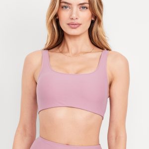 Matte Scoop-Neck Bikini Swim Top