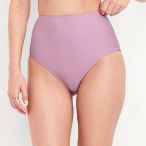 Matte High-Waisted Bikini Swim Bottoms