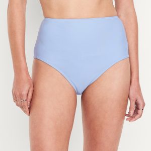 Matte High-Waisted Bikini Swim Bottoms