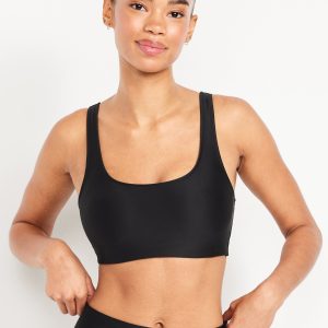 Matte Scoop-Neck Bikini Swim Top