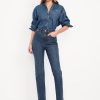 Extra High-Waisted Studded Straight Jeans